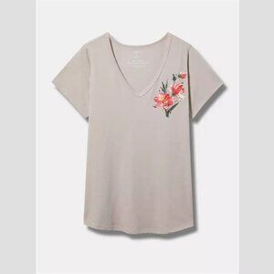 Torrid - Watercolor Floral Classic Fit Signature Jersey Girlfriend Tee​​​​